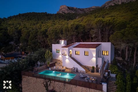 Property building, Day, Night, Natural landscape, Mountain view, Pool view, Swimming pool, sunbed