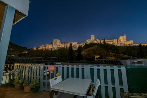 Property building, Night, View (from property/room), Balcony/Terrace, Balcony/Terrace, City view