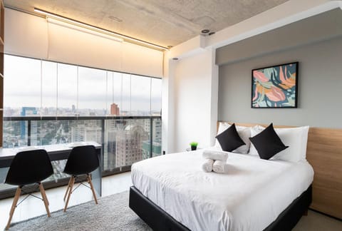 Bed, View (from property/room), Balcony/Terrace, Photo of the whole room, Bedroom