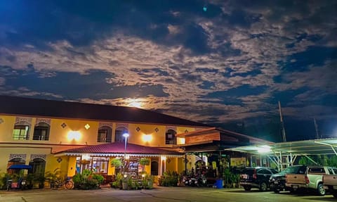 Property building, Night, Parking