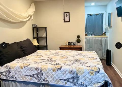 Bed, TV and multimedia, Living room, Seating area, Bedroom