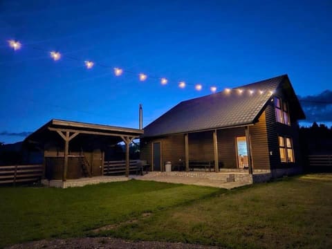 Property building, Night, Natural landscape, Garden, Swimming pool