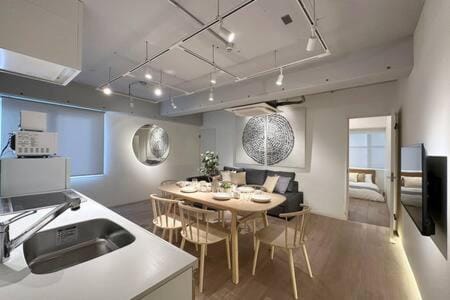 Kitchen or kitchenette, Living room, Dining area