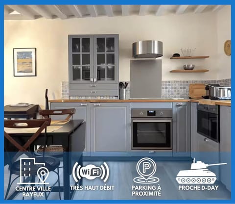 Dining area, dishwasher, oven, toaster