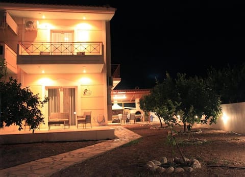 Property building, Night, Garden, Garden view