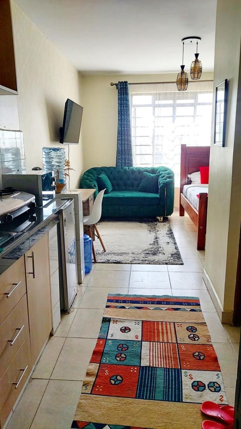 Bed, Kitchen or kitchenette, Living room, Photo of the whole room, Seating area, Bedroom, stove