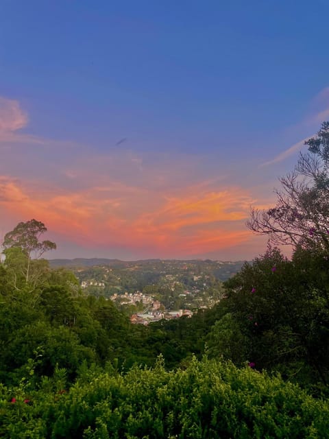 Nearby landmark, Natural landscape, Mountain view, Sunset