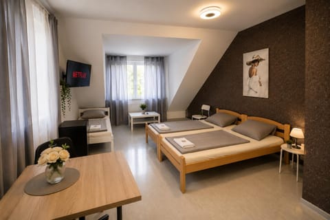 Bed, TV and multimedia, Living room, Photo of the whole room, Seating area, Bedroom