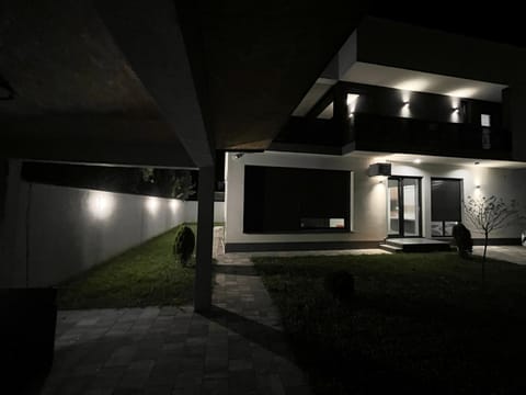 Property building, Night, Swimming pool