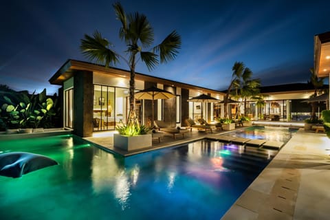Property building, Night, Pool view, Swimming pool