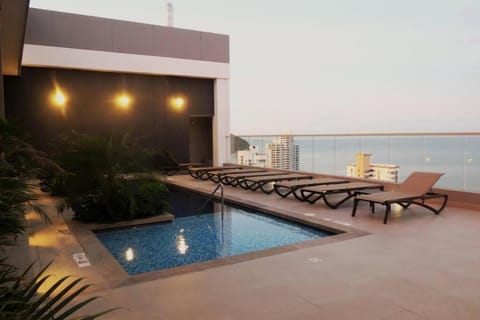 Day, Balcony/Terrace, Pool view, Sea view, Swimming pool