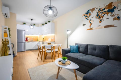 Kitchen or kitchenette, Living room, Seating area