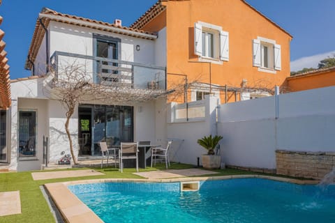 Property building, Living room, Swimming pool