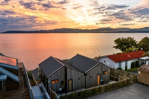 Property building, Lake view, Sunset