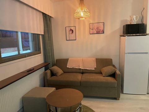 Kitchen or kitchenette, Living room, Seating area