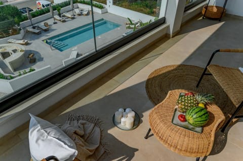 View (from property/room), Balcony/Terrace, Pool view, Swimming pool