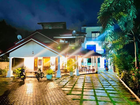 Property building, Night, Garden, Garden view