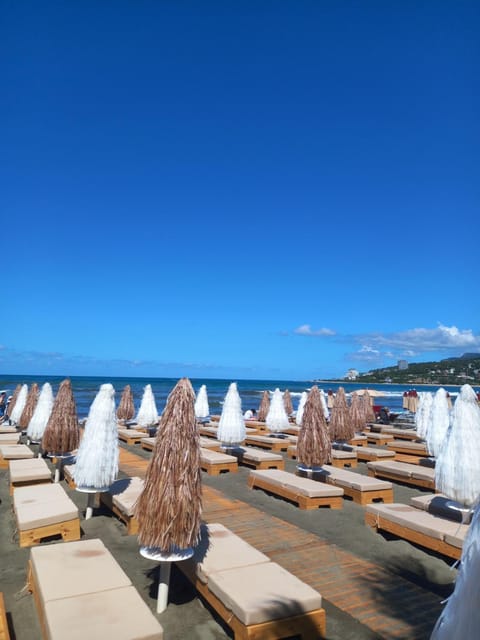 Day, Beach, Sea view, sunbed
