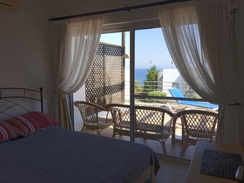 Bed, Natural landscape, View (from property/room), Balcony/Terrace, Photo of the whole room, Bedroom, Sea view
