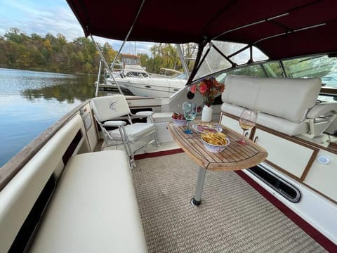 Private Yacht on Catskill Creek Docked boat in Catskill