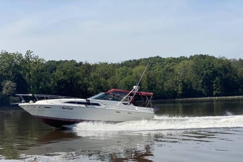Private Yacht on Catskill Creek Docked boat in Catskill