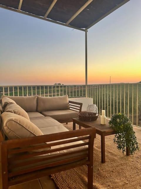 Natural landscape, View (from property/room), Balcony/Terrace, Sunset, sunbed