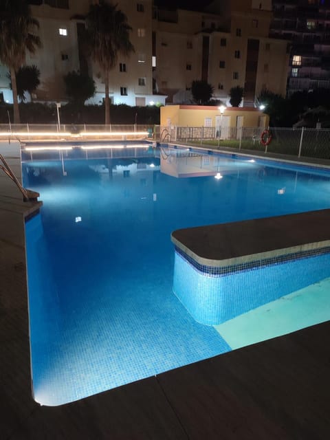 Night, Pool view, Swimming pool