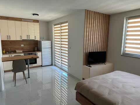 Bed, TV and multimedia, Kitchen or kitchenette, Bedroom