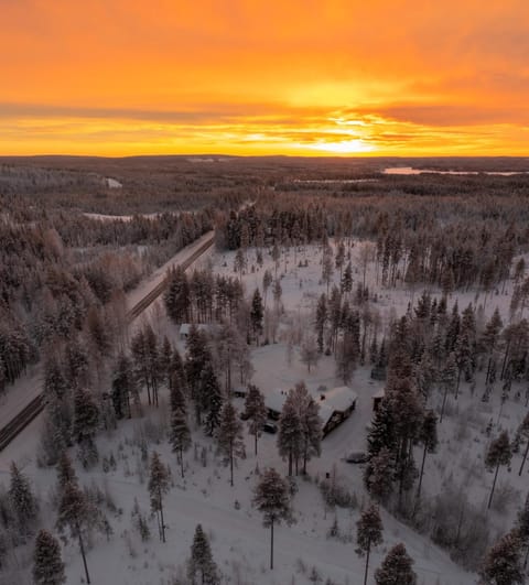 Day, Natural landscape, Bird's eye view, Winter, Sunset