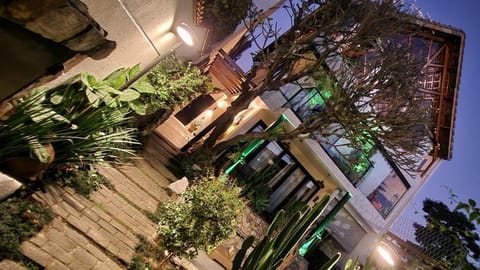 Property building, Night, Garden, Garden view