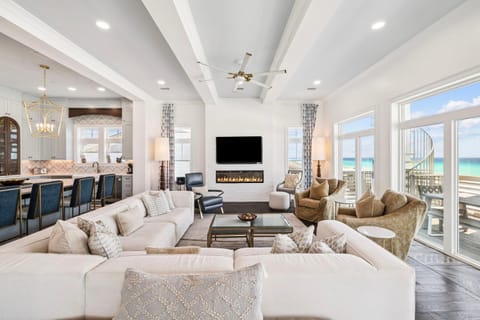 TV and multimedia, Balcony/Terrace, Living room, Sea view, fireplace