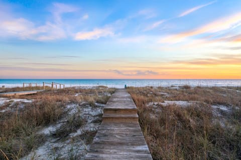 Property building, Beach, Sunset