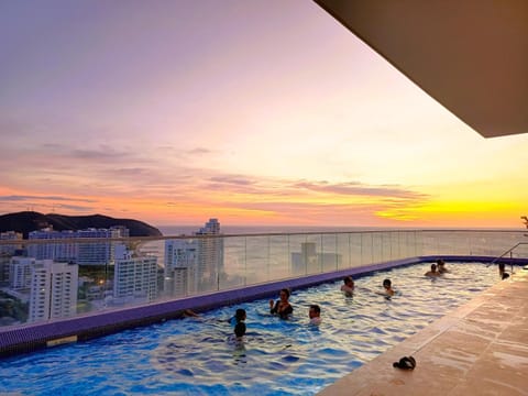 Natural landscape, Pool view, Sea view, Sunset