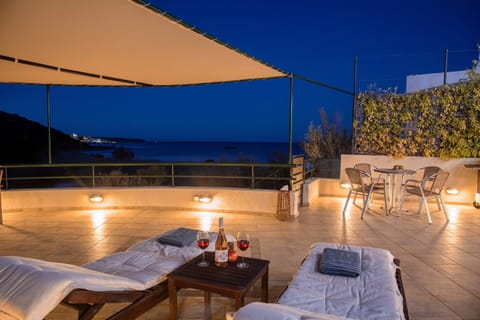 Night, View (from property/room), Balcony/Terrace, Seating area, sunbed