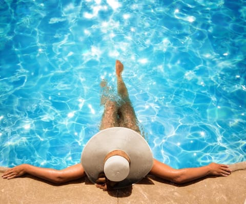 People, Guests, Pool view, Swimming pool, sunbed