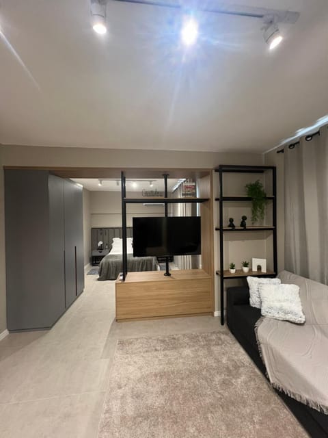 Bed, TV and multimedia, Living room, Seating area, Bedroom, wardrobe