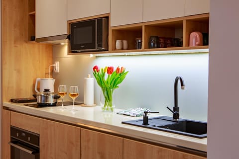 Coffee/tea facilities, Kitchen or kitchenette, minibar, oven, pet friendly, stove