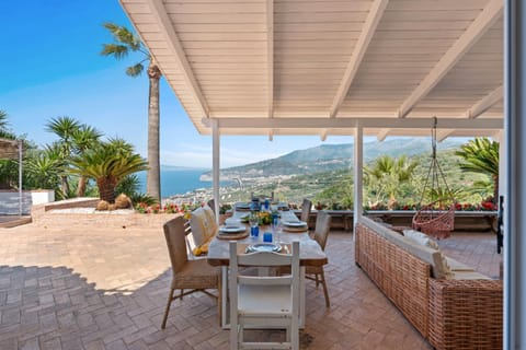 Patio, Day, Natural landscape, View (from property/room), Balcony/Terrace, Living room, Seating area, Dining area, Mountain view, Sea view