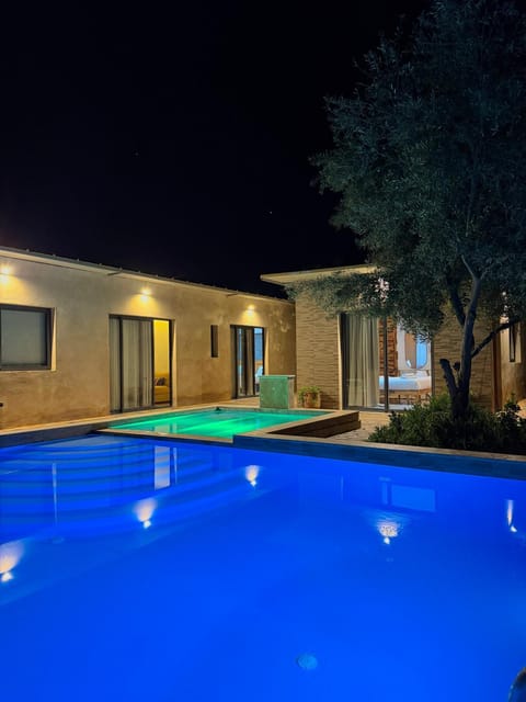 Night, Pool view, Swimming pool