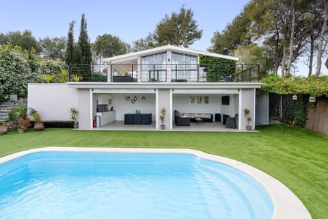 Property building, Living room, Swimming pool