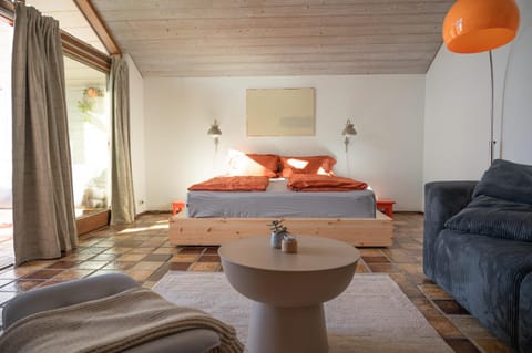 Bed, Living room, Photo of the whole room, Seating area, Bedroom