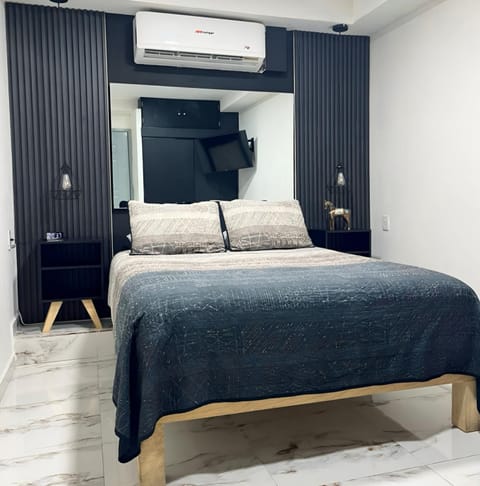 Bed, TV and multimedia, Bedroom, wardrobe, air conditioner