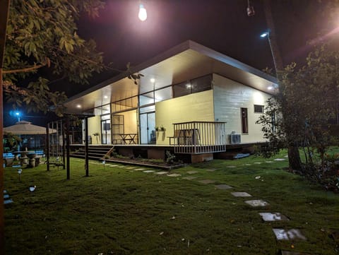 Property building, Night, Garden