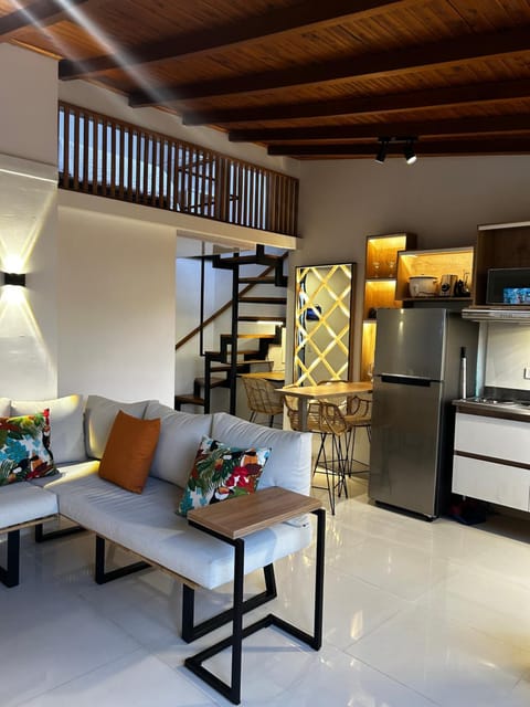 Kitchen or kitchenette, Living room, Seating area, minibar