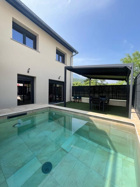 Property building, Patio, Pool view, Swimming pool