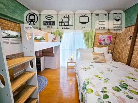 Bed, Photo of the whole room, Bedroom, bunk bed