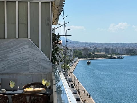 Property building, Patio, Day, Natural landscape, View (from property/room), Balcony/Terrace, Sea view