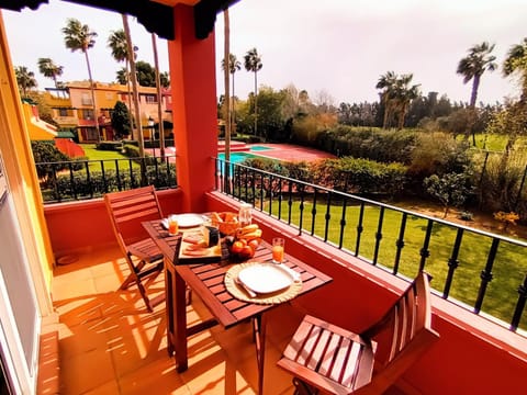 View (from property/room), Balcony/Terrace, Dining area, Garden view, Pool view, Swimming pool
