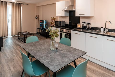 Kitchen or kitchenette, Living room, Dining area