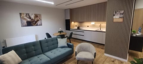Kitchen or kitchenette, Living room, Seating area